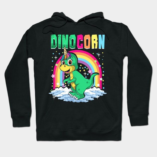 Cute Dinocorn Dinosaur & Unicorn Unisaur Hoodie by theperfectpresents